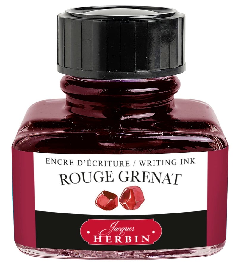 Jacques Herbin 13029T - 30ml Bottle of Ink for Fountain Pens and Rollerball Pens - Rouge Grenat - Image 1